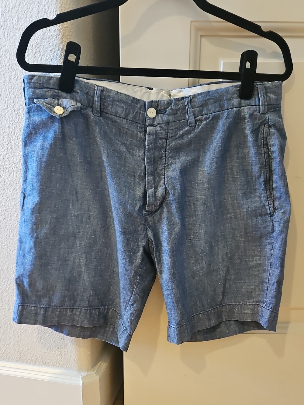 Polo by Ralph Lauren Light Blue Chambray Flat-Front Men's Shorts